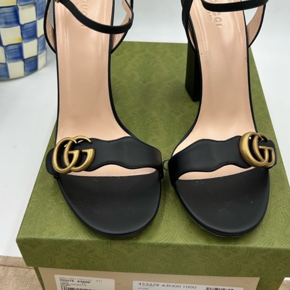Women's Gucci GG MARMONT block heel strap sandals .Size 12 - Picture 1 of 5